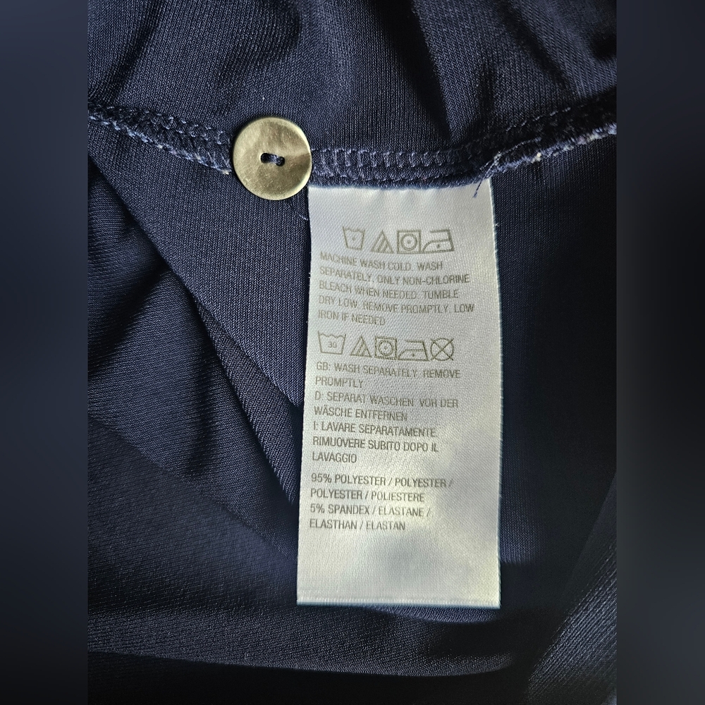 Susan Wraver Navy Short Sleeve Henley Top - Picture 9 of 16